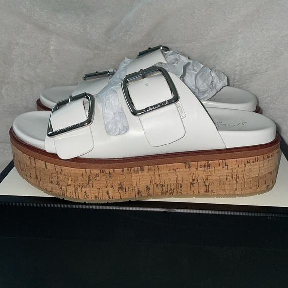 NWT J/SLIDES BELINDA White Leather Sandal - Picture 11 of 15